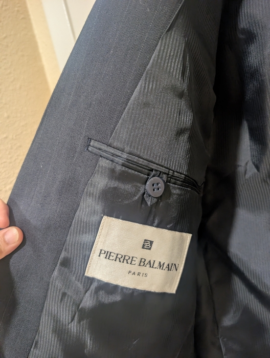 Pierre Balmain Vintage Black St Tropez Blazer with Pinstripes - Picture 3 of 12